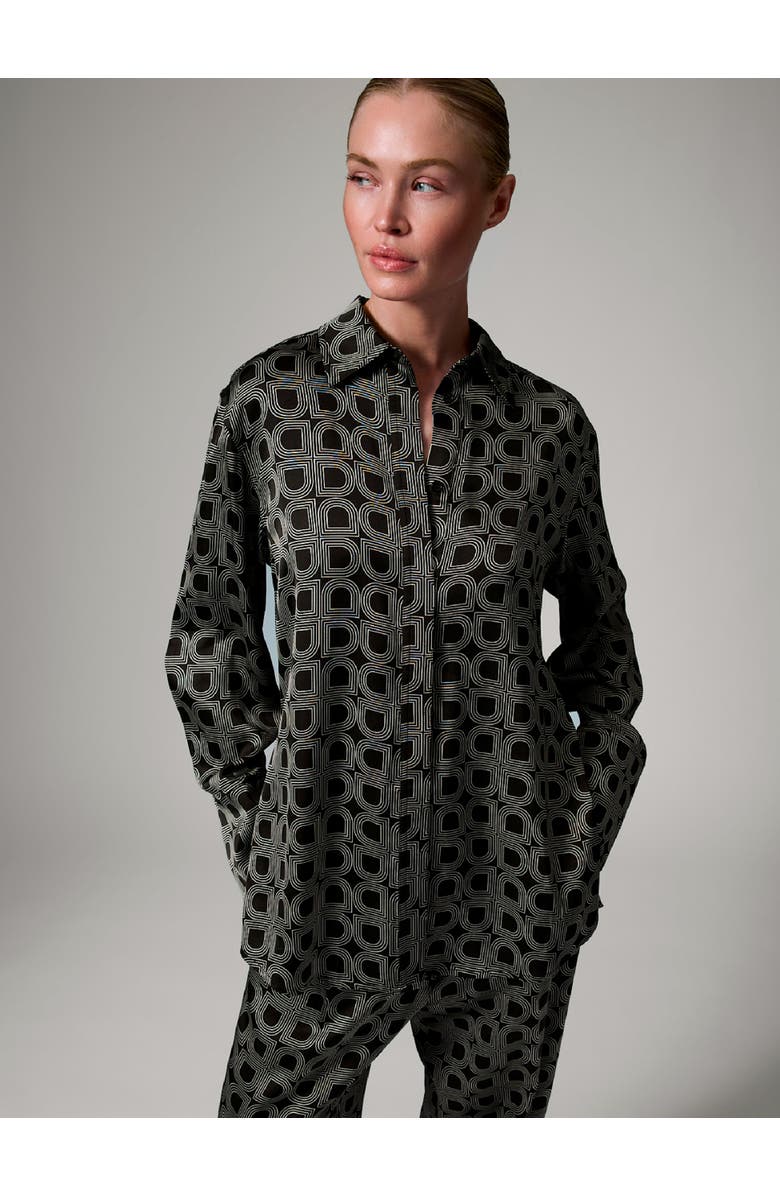 DAY Birger et Mikkelsen Plymo Printed Long Sleeve Shirt, Main, color, Black