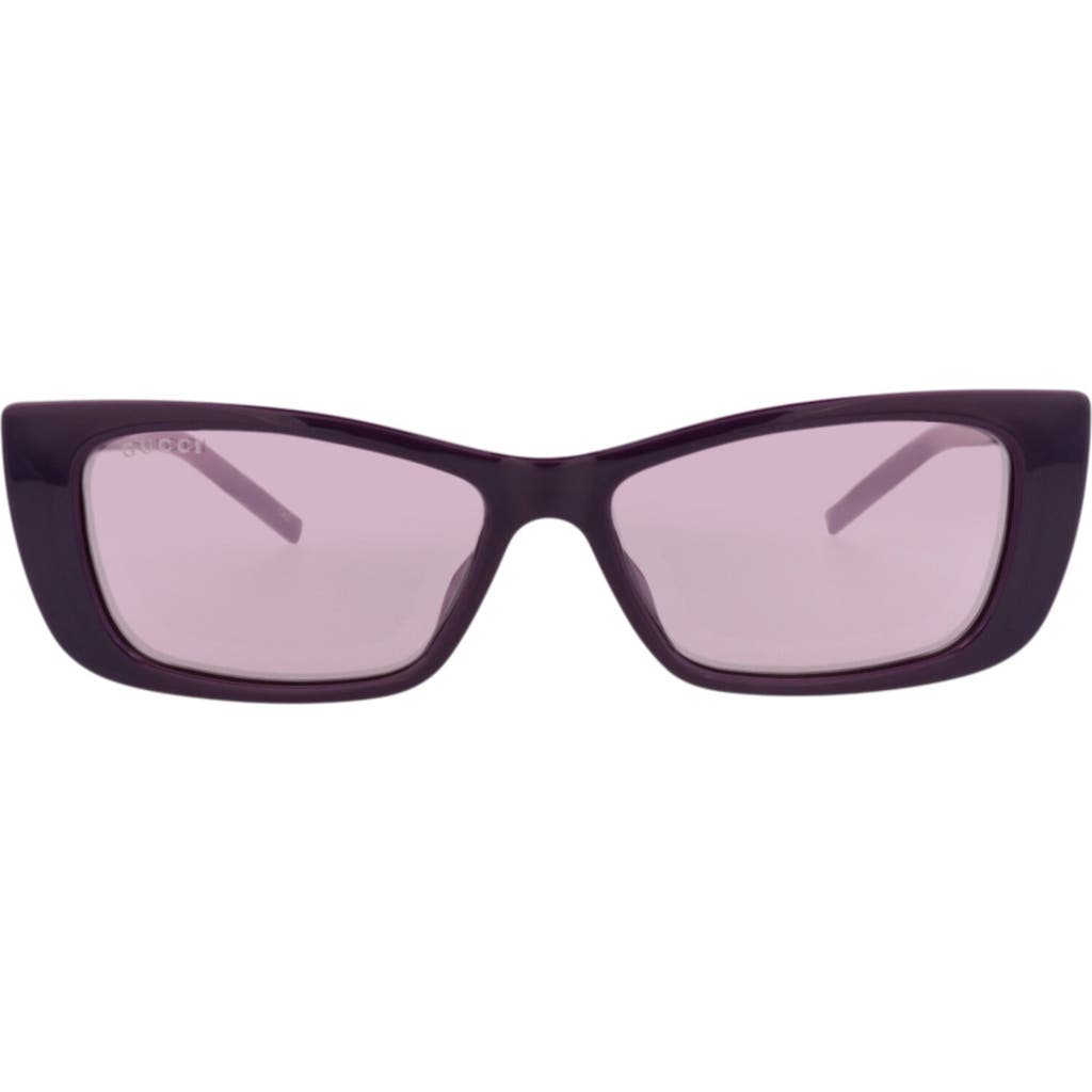 Gucci 53mm Cat Eye Sunglasses in Violet Violet Violet at Nordstrom Rack