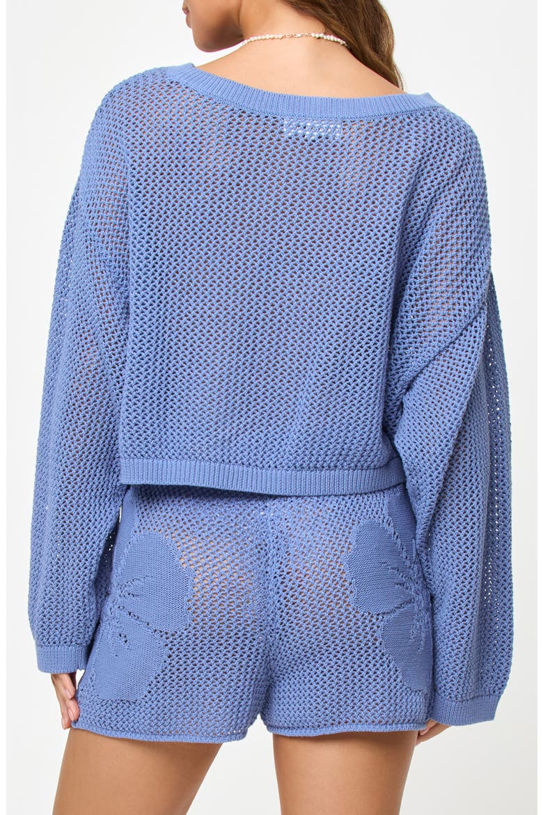 Island Time Open Stitch Cover-Up Sweater, Alternate, color, CHAMBRAY