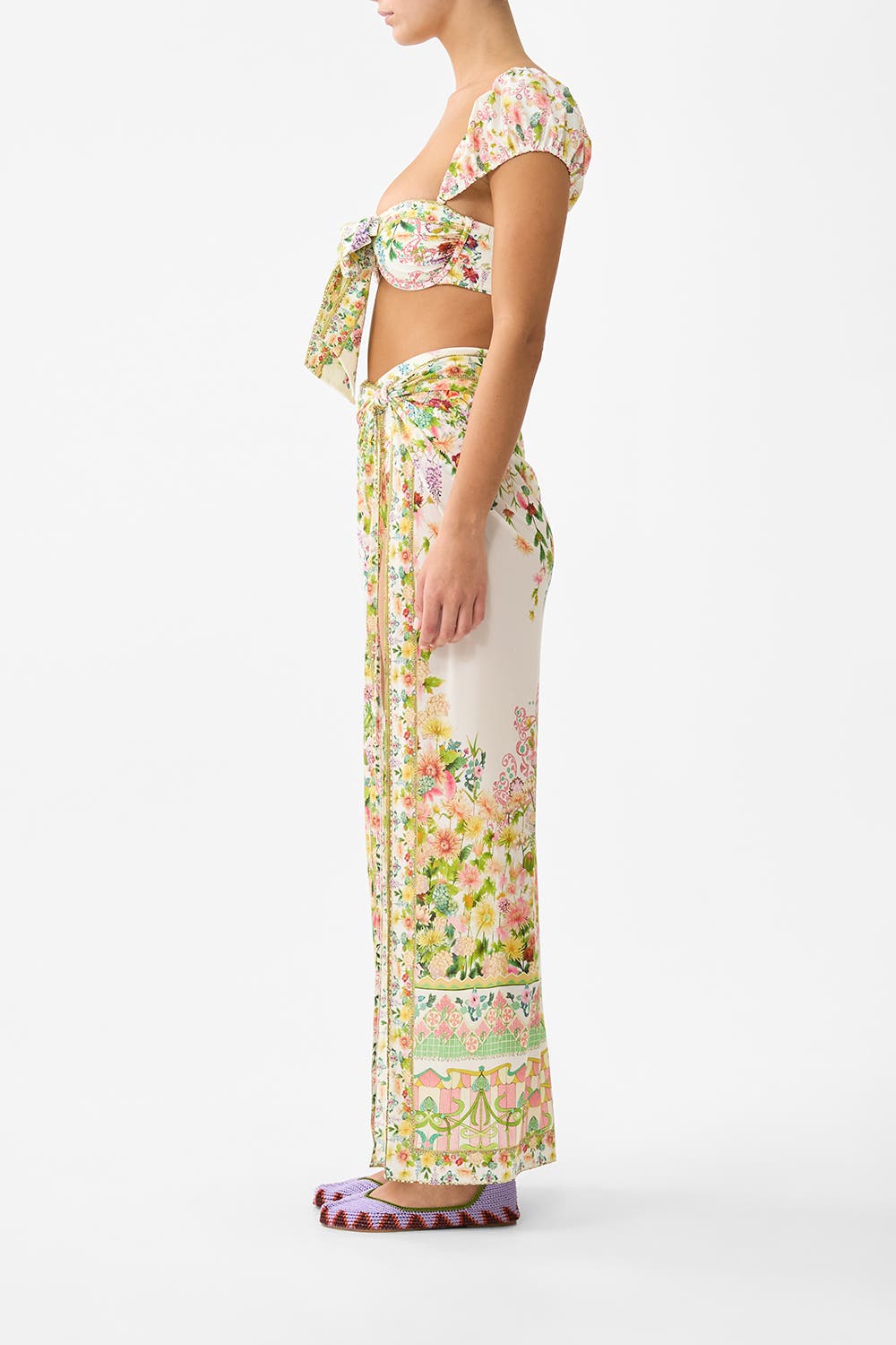 Long Sarong W Gathered Tab And Leg Split - image 2
