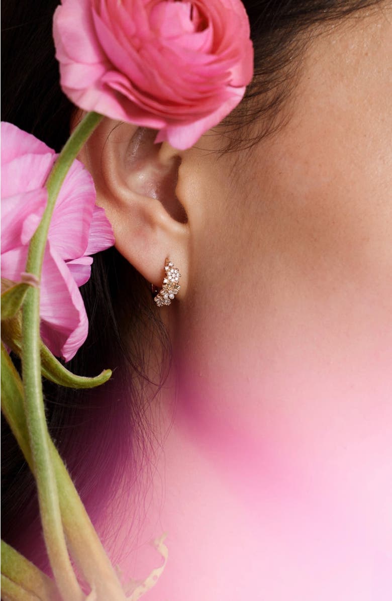 MADE BY MARY Flora Luxe Huggie Hoop Earrings, Alternate, color, 