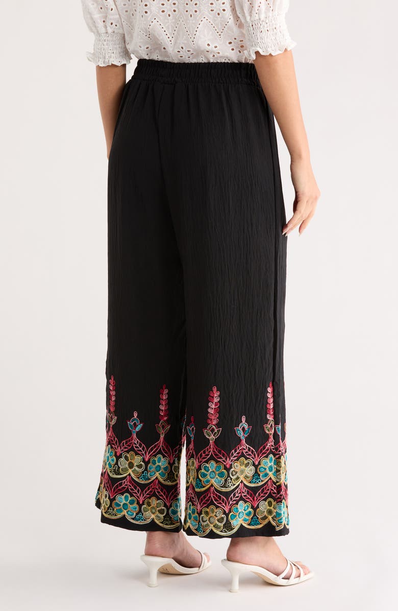 Forgotten Grace Embroidered Pull On Pants, Alternate, color, Black