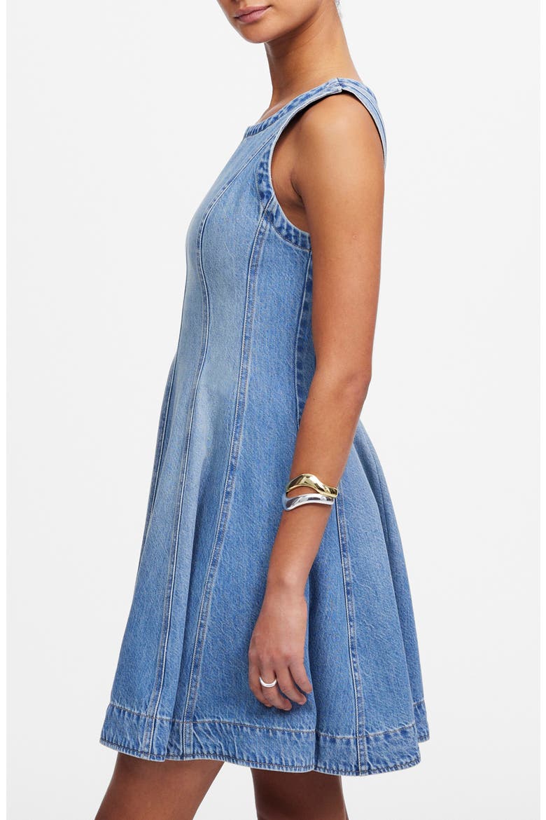 Airy Denim Circle Minidress, Alternate, color, ASHBURY WASH