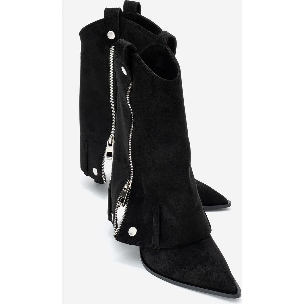 Prologue Shoes Lola Zip Pointed Toe Heel Boot In Animal Print