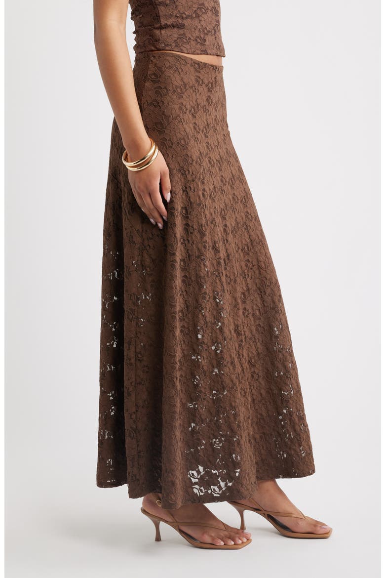 Lace Maxi Skirt, Alternate, color, BROWN TERRA