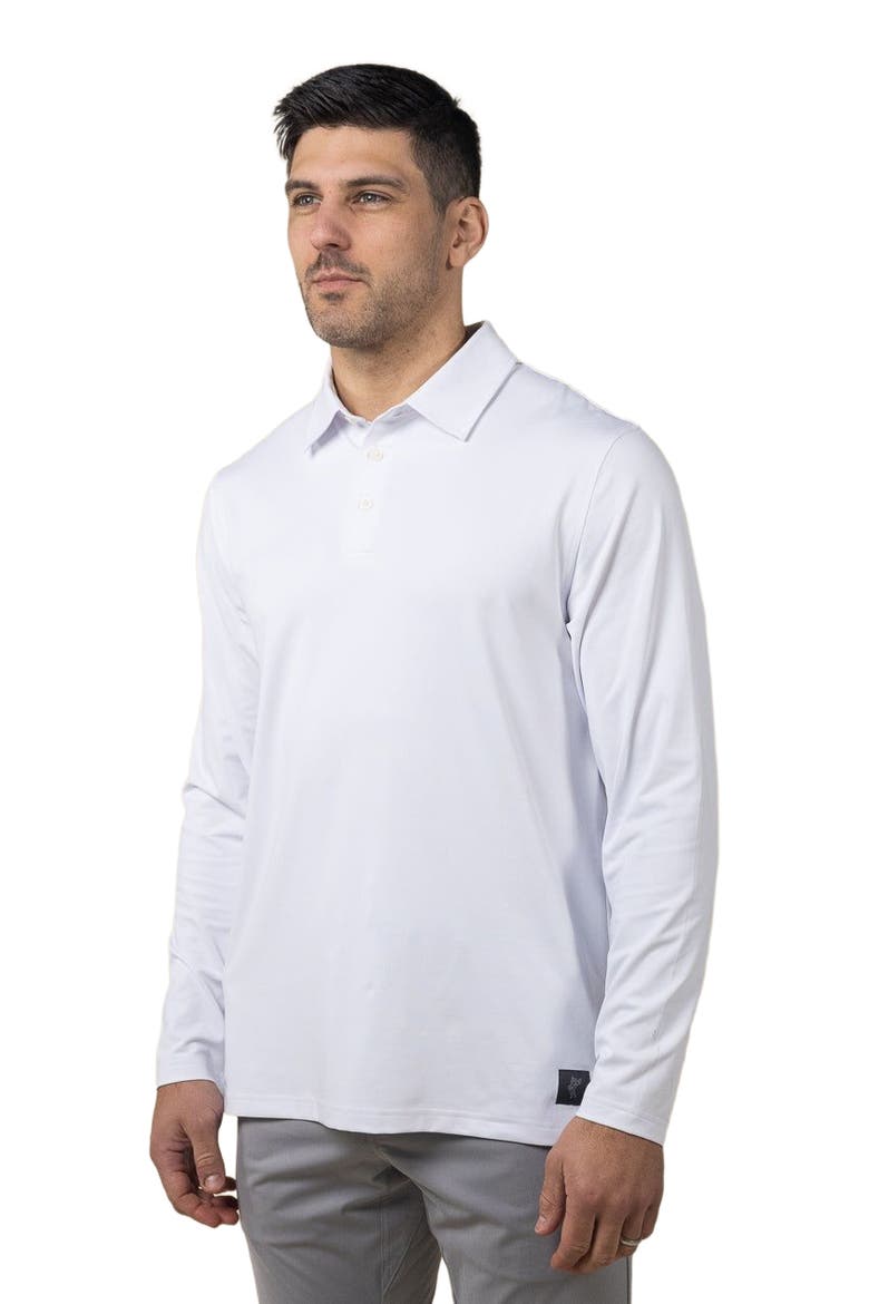 Shore Long Sleeve Stretch Performance Golf Polo, Alternate, color, White
