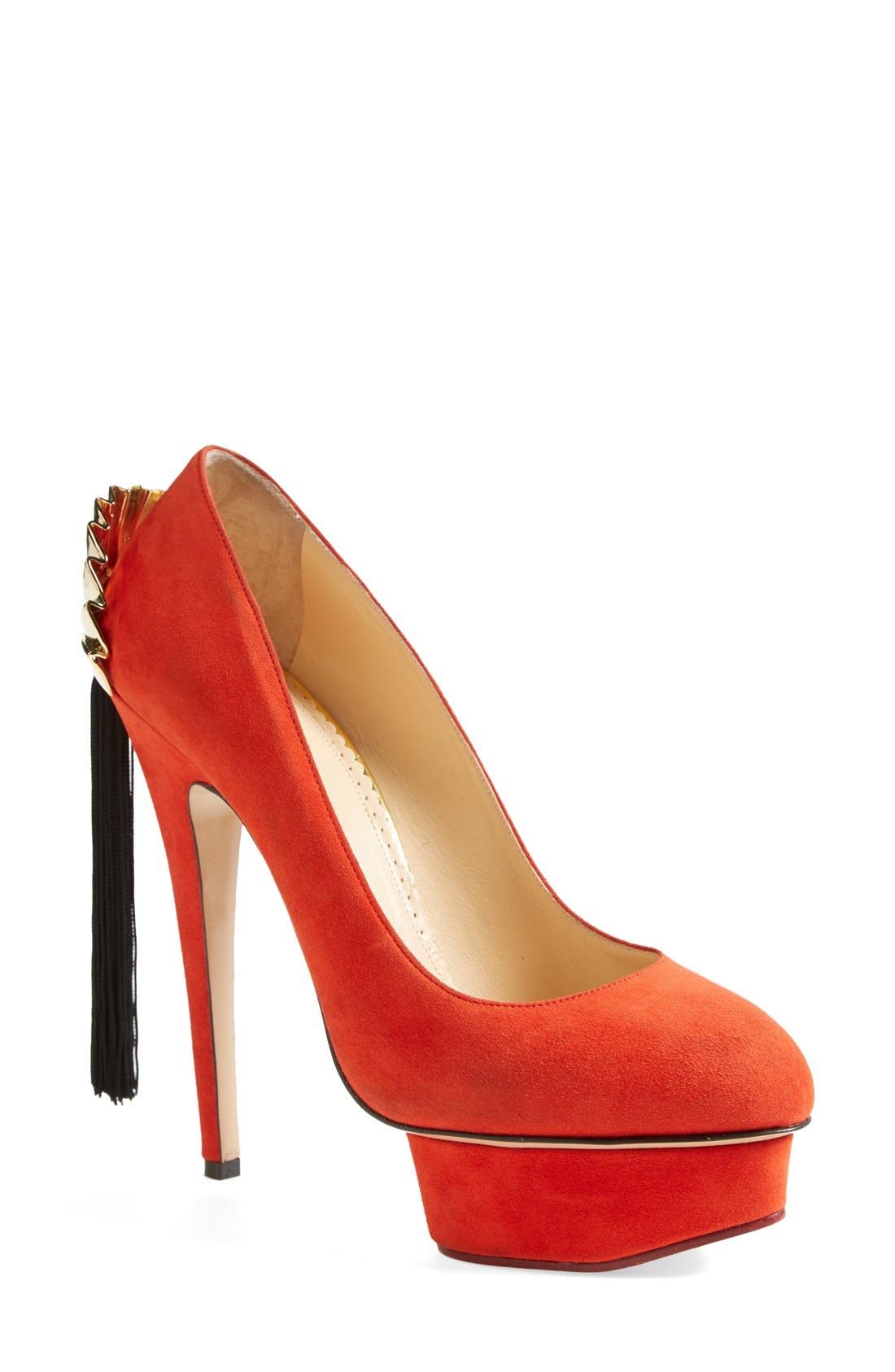 'Fantastic Dolly' Suede Platform Pump, Main, color, CHINESE RED