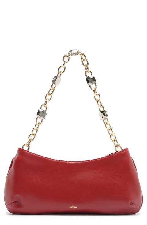 Small Luna Baguette Leather Shoulder Bag