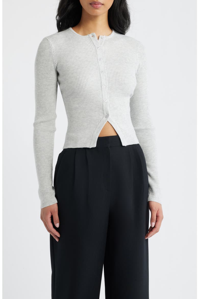 Suzu Rib Cardigan, Main, color, GREY