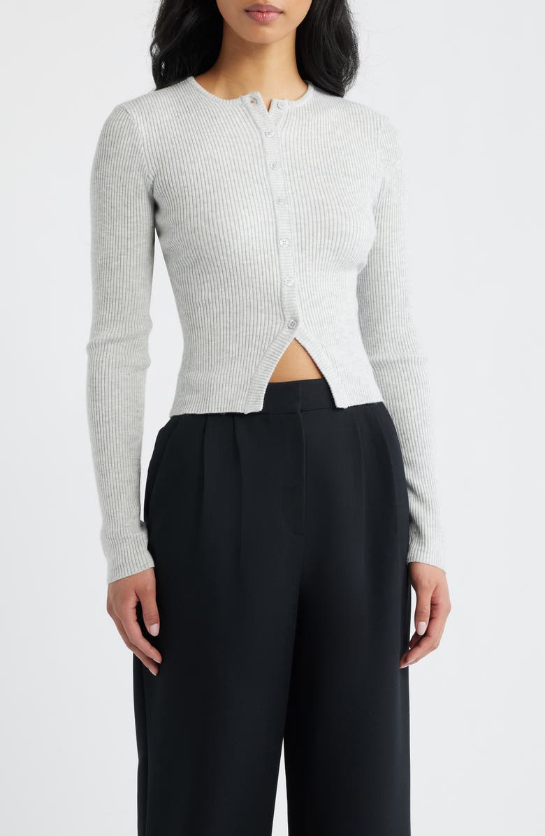 Princess Polly Suzu Rib Cardigan, Main, color, Grey