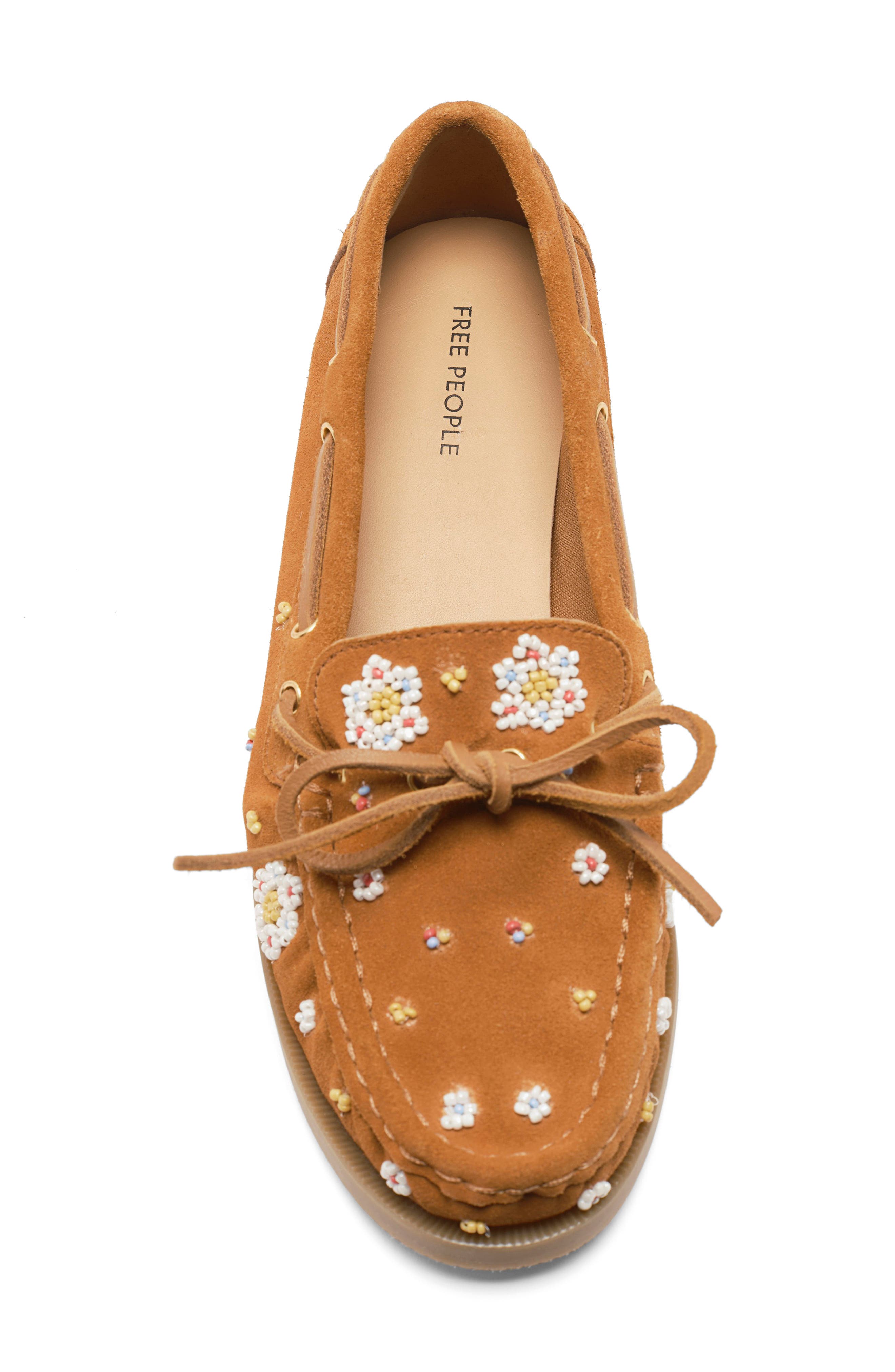 Free People Sandy Beaded Boat Shoe, Alternate, color, 
