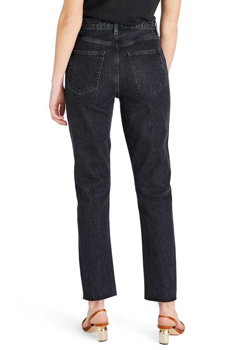 ÉTICA Finn High Waist Step Hem Straight Leg Jeans, Alternate, color,