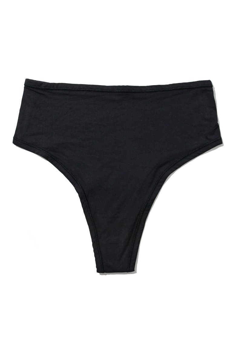YourFit™ High Waist Thong, Alternate, color, BLACK
