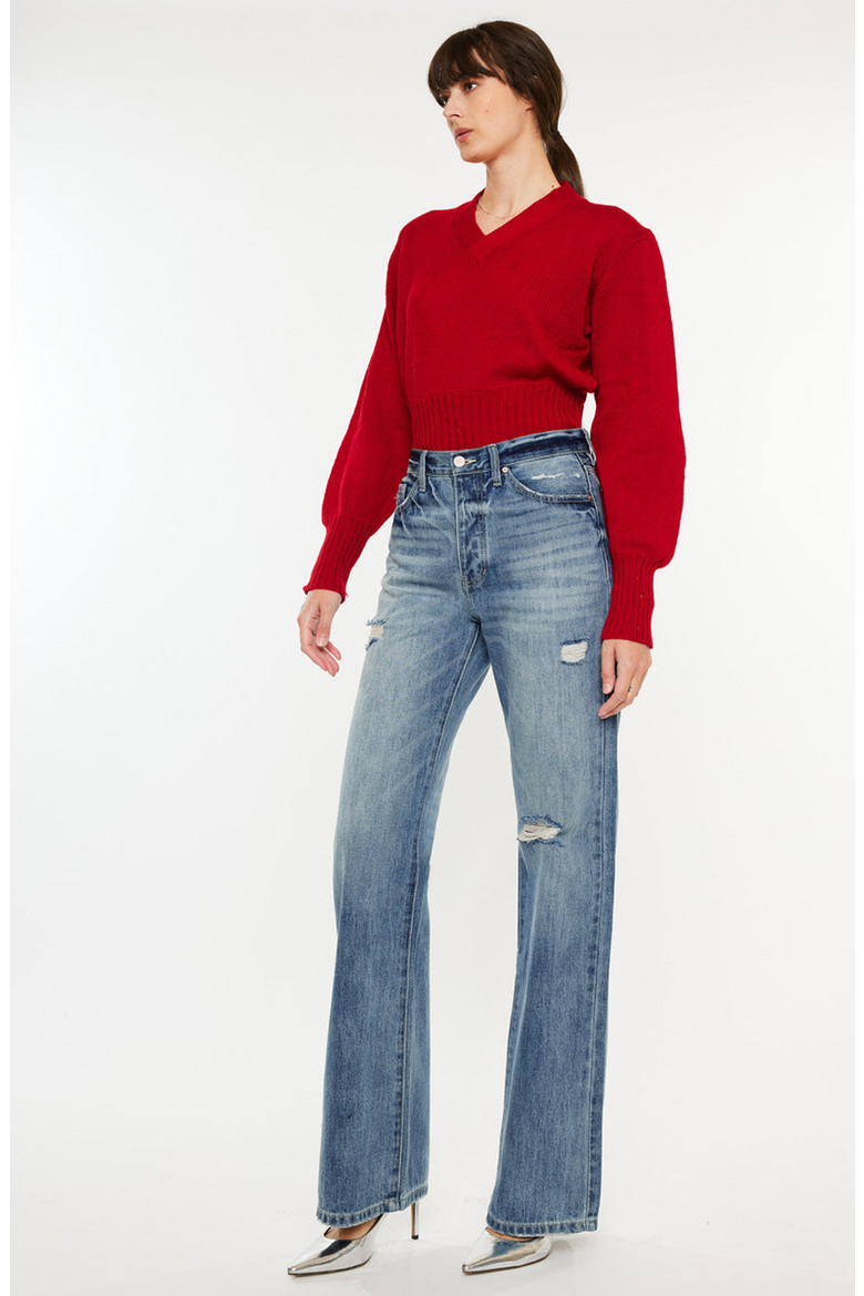 Montana Ultra High Rise 90's Flare Jeans, Alternate, color, Medium Wash