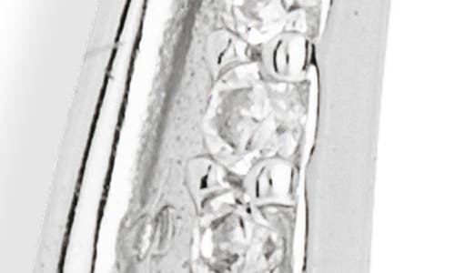 Argento Vivo Sterling Silver Cz Split Hoop Earrings In Metallic