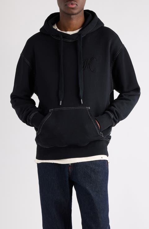Matte Oversize Logo Embroidered Hoodie