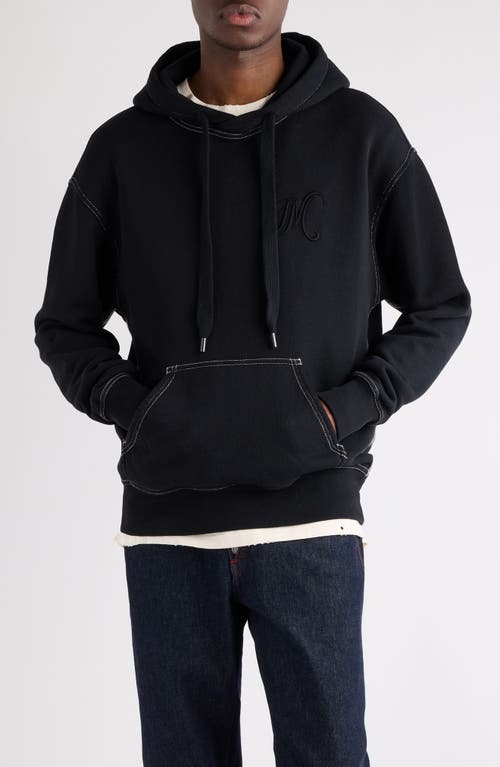 Isabel Marant Matte Oversize Logo Embroidered Hoodie In Black