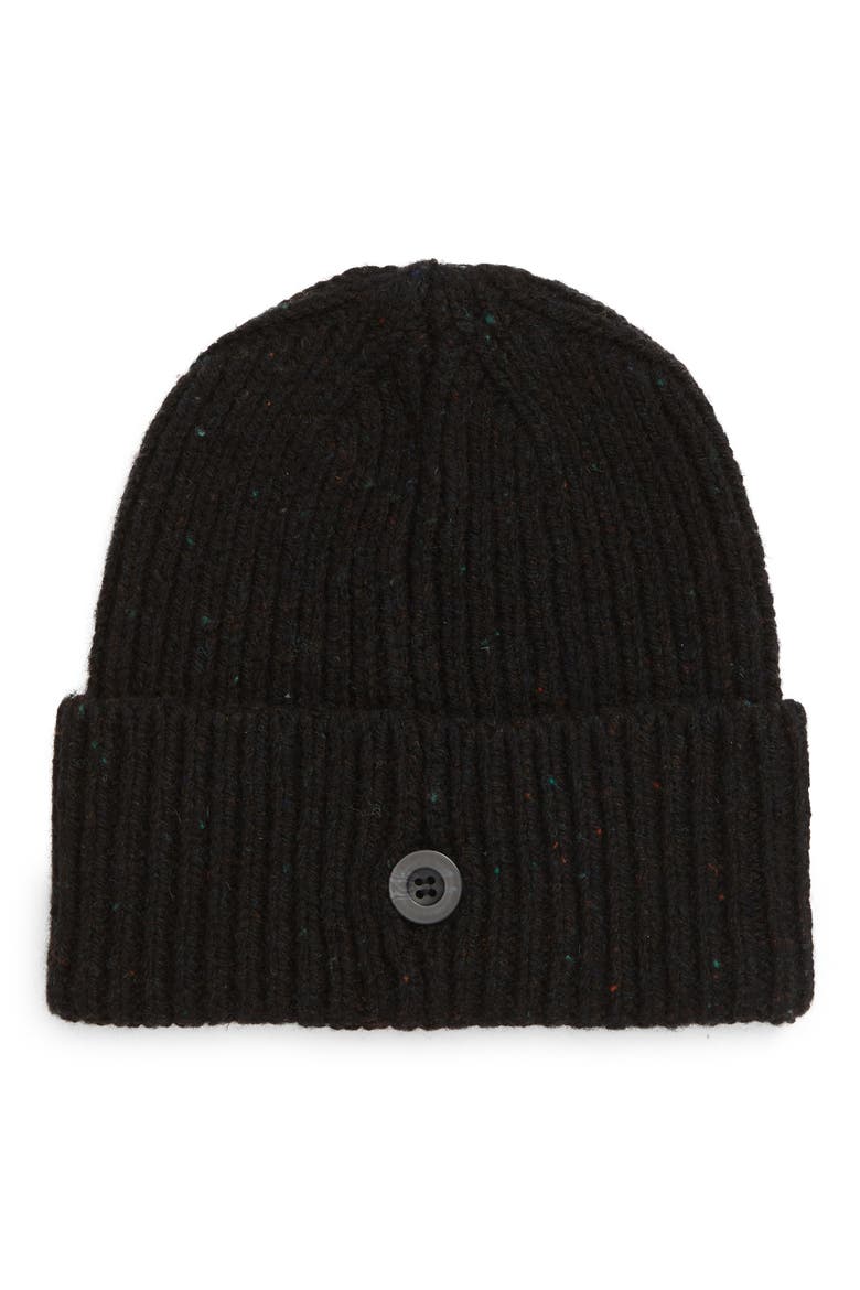 Anglistic Wool & Cotton Cuff Beanie, Alternate, color, SPECKLED BLACK
