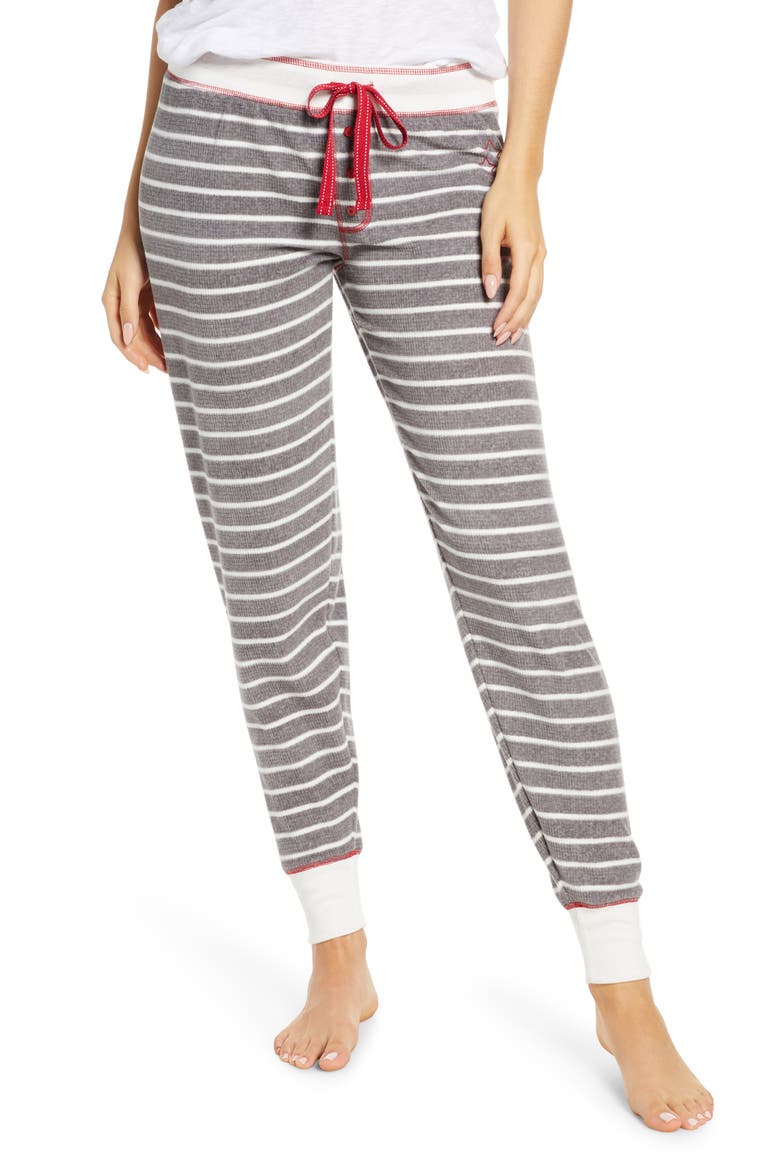 Thermal Fleece Pajama Pants, Main, color, HEATHER GREY
