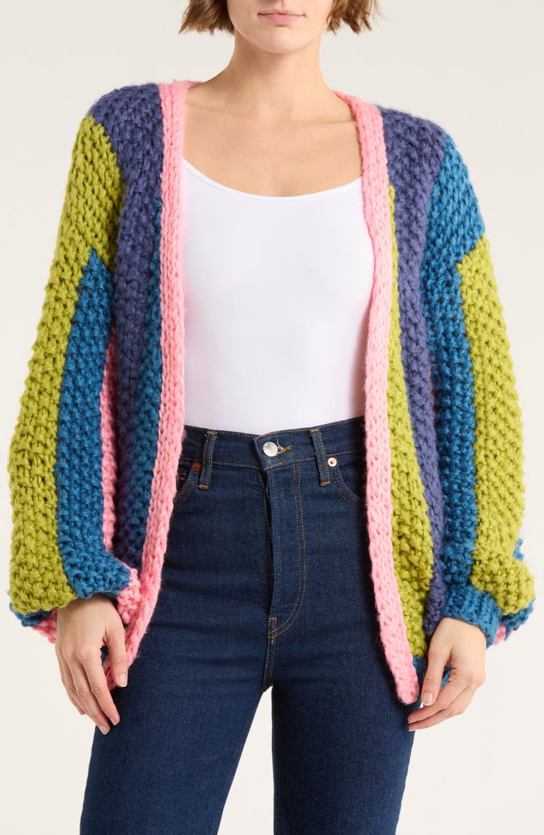 FRNCH Lobelia Handknit Cardigan, Main, color, Multi Color