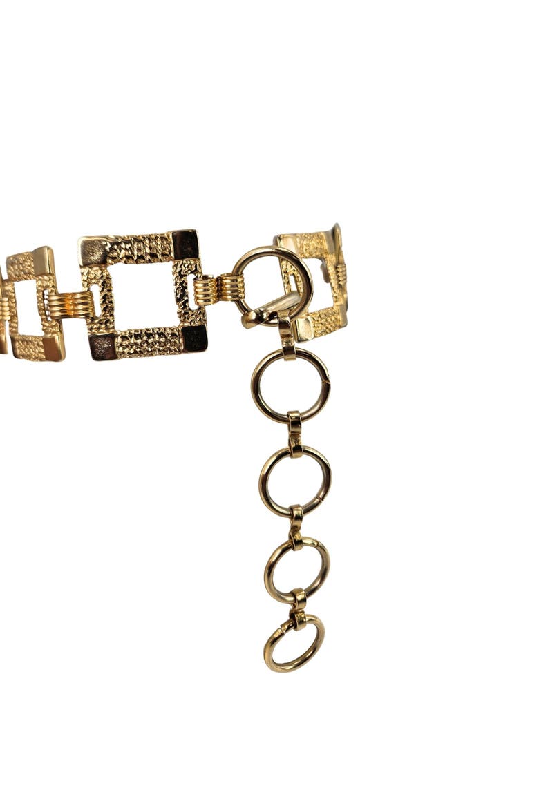 Vintage 1970s Square Link Goldtone chain Belt, Alternate, color, Gold