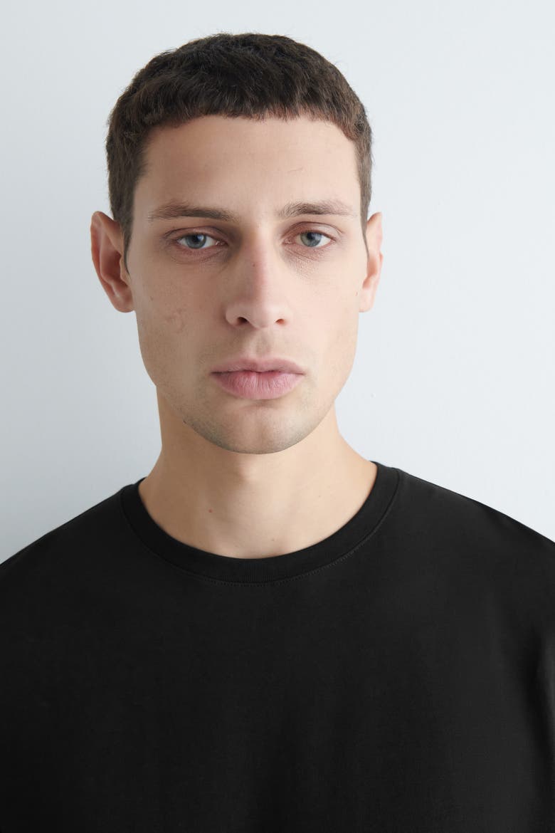 Cotton Crew-Neck T-Shirt, Alternate, color, BLACK