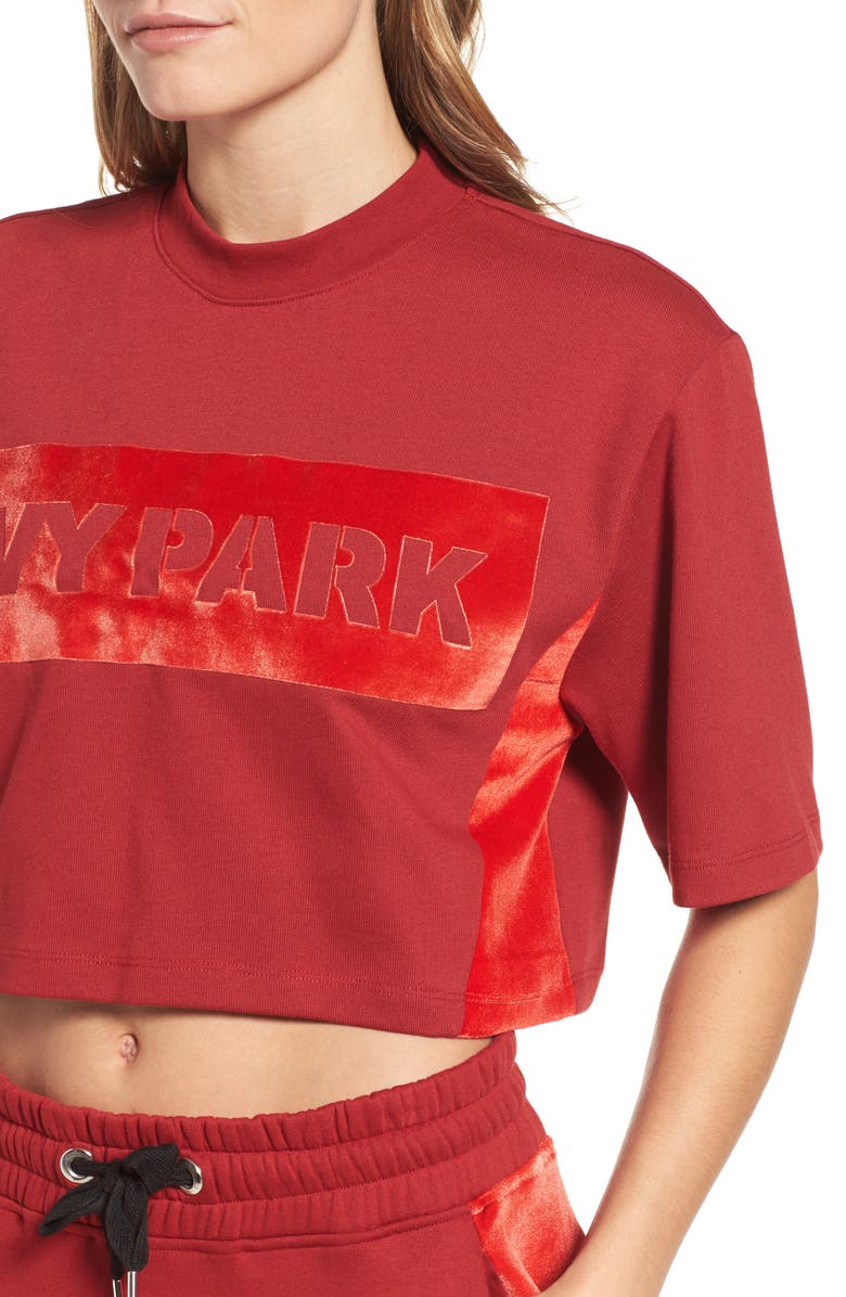 IVY PARK<sup>®</sup> Velvet Logo Crop Sweatshirt, Alternate, color,