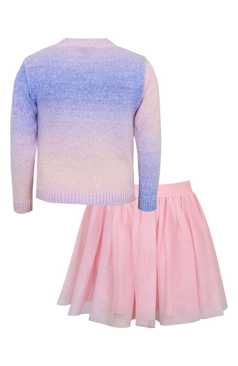 Zunie Kids' Ombre Heart Sweater & Tutu Skirt Set, Alternate, color, 