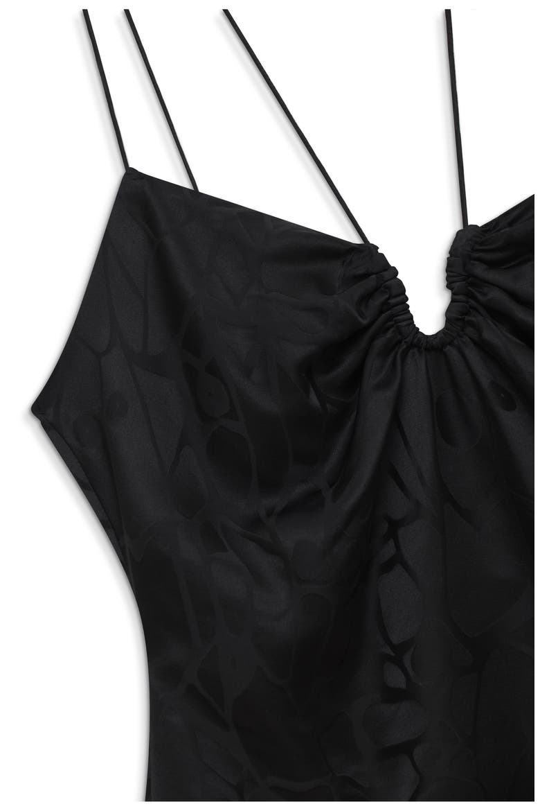 Papillon Silk Jacquard Minidress, Alternate, color, BLACK BUTTERFLY JACQUARD