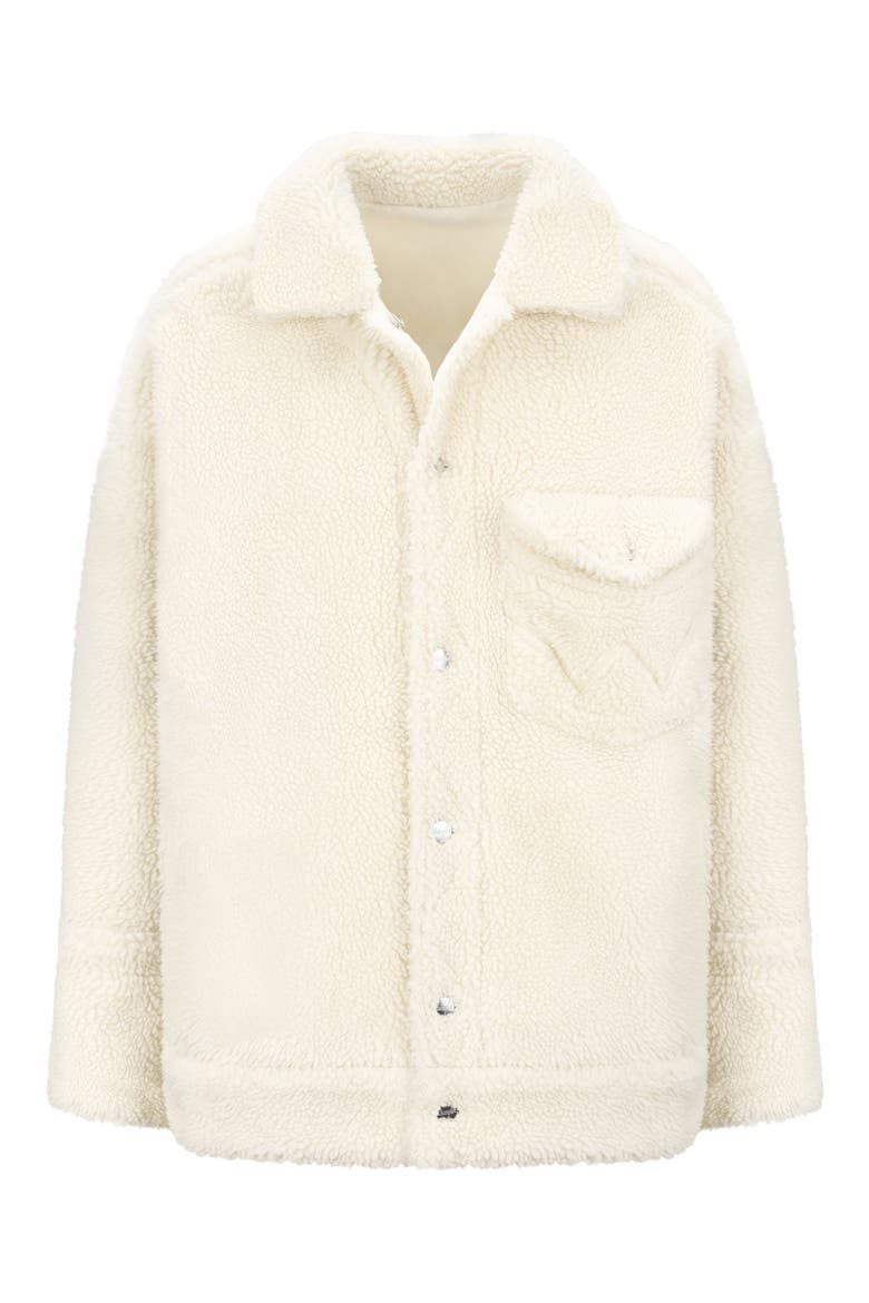 + Wrangler Faux Shearling & Denim Trucker Jacket, Alternate, color, CREAM