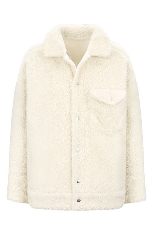 STAUD STAUD + WRANGLER FAUX SHEARLING & DENIM TRUCKER JACKET
