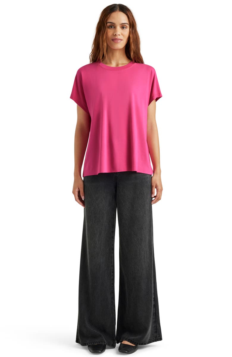 Splendid Tyra Short Sleeve Tee, Alternate, color, Fuchsia