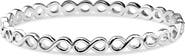 DEVATA Infinity Bangle Bracelet in Rhodium Plated Sterling Silver