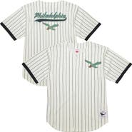Mitchell & Ness Men's Mitchell & Ness Cream Philadelphia Eagles Big & Tall Heavyweight Mesh Button-Up Fashion Jersey