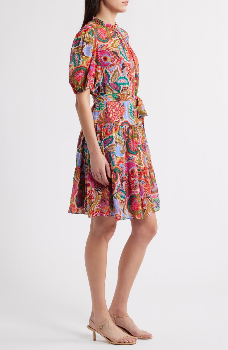 Julia Jordan Ruffle Tie Belt Crinkle Shirtdress, Alternate, color,