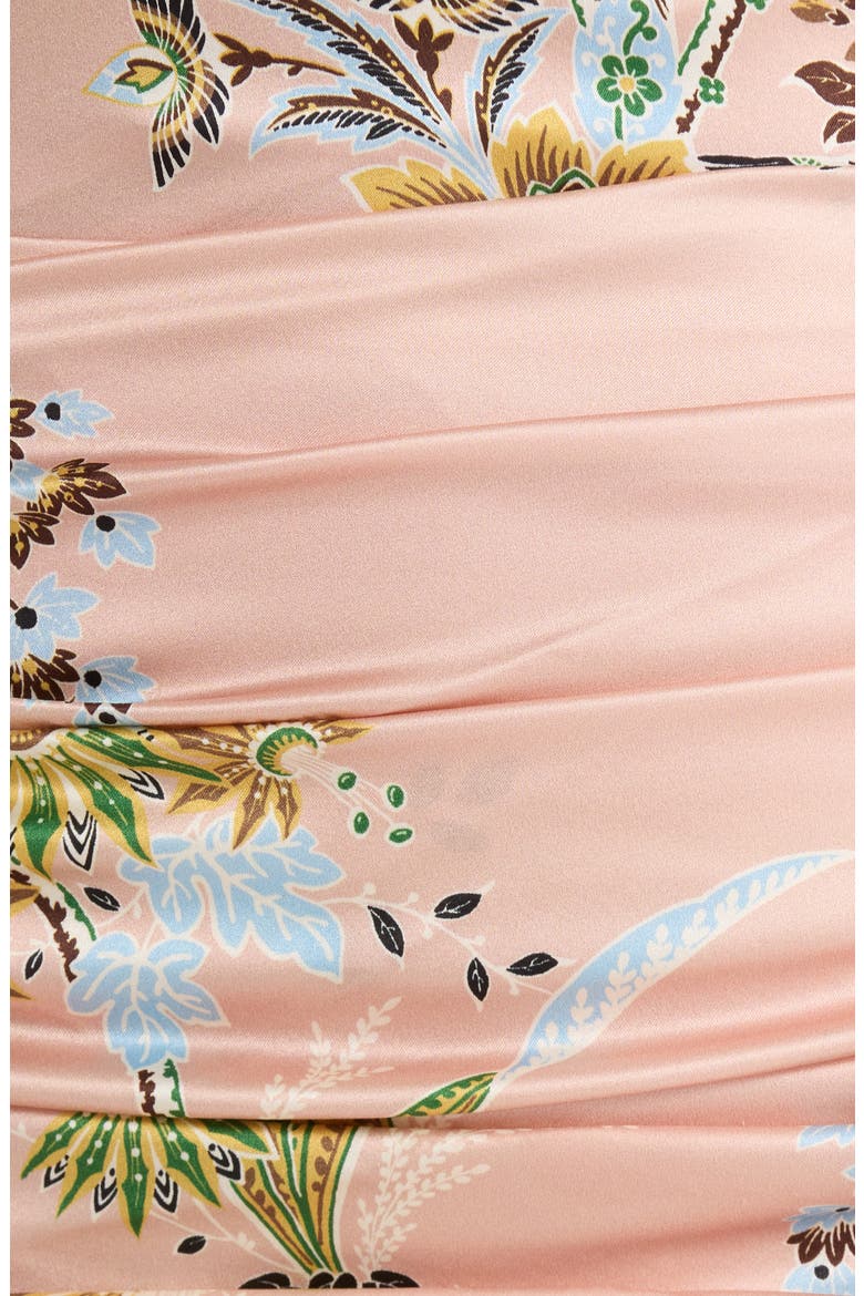 Athena One-Shoulder Ruched Silk Minidress, Alternate, color, TAPESTRY ROSE