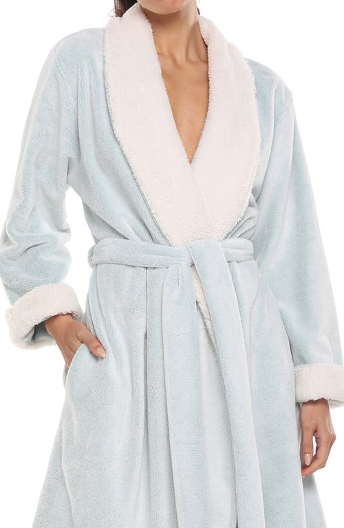 Papinelle High Pile Fleece Robe & Sleep Mask Set In Sage