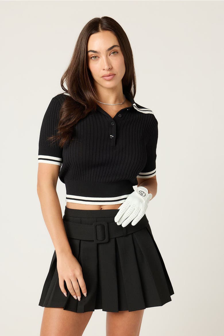 Knit Polo, Main, color, black