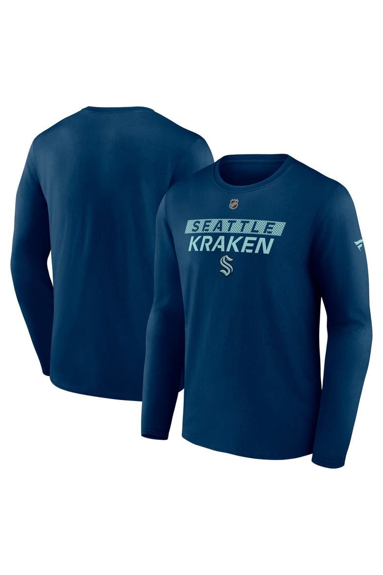 Men's Fanatics  Deep Sea Blue Seattle Kraken Authentic Pro Core Primary Long Sleeve T-Shirt, Main, color, Navy