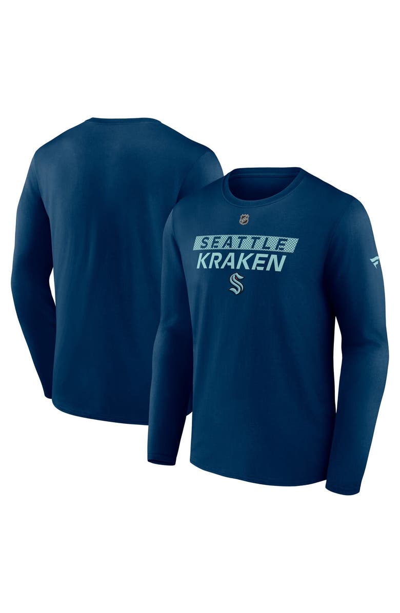 FANATICS Men's Fanatics Deep Sea Blue Seattle Kraken Authentic Pro Core Primary Long Sleeve T-Shirt, Main, color, Navy