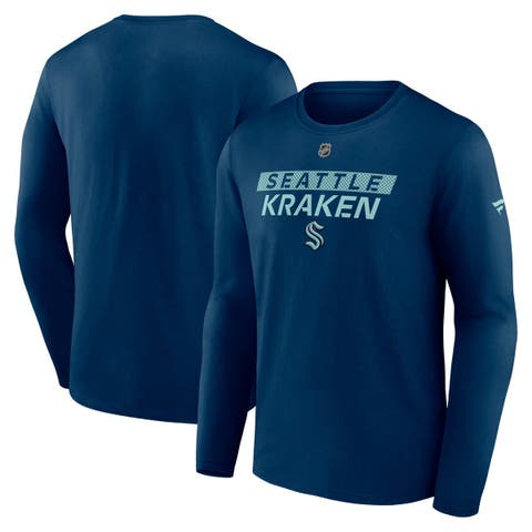 Men's Fanatics  Deep Sea Blue Seattle Kraken Authentic Pro Core Primary Long Sleeve T-Shirt