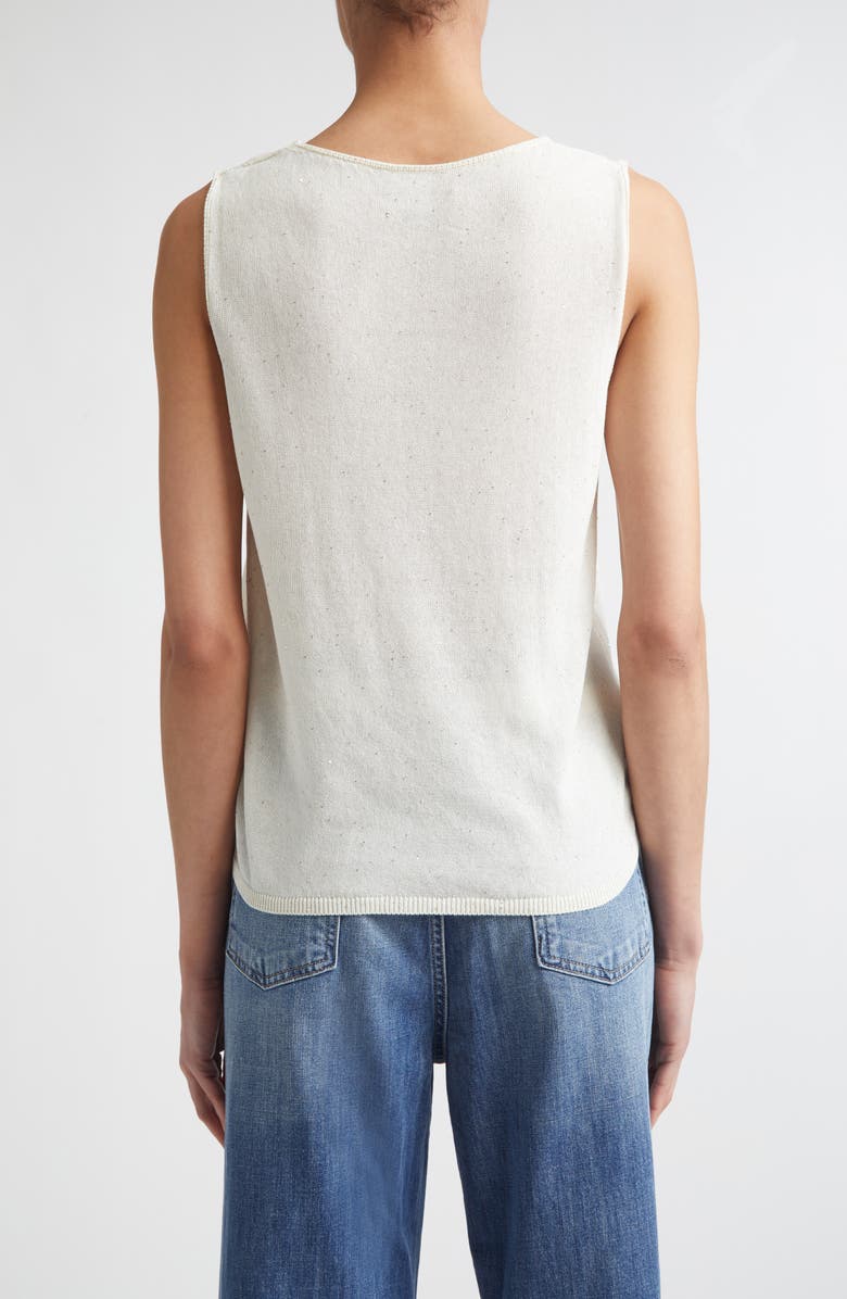 Eleventy Sequin Embellished Silk & Cotton Sweater Vest, Alternate, color, 00 Ivory