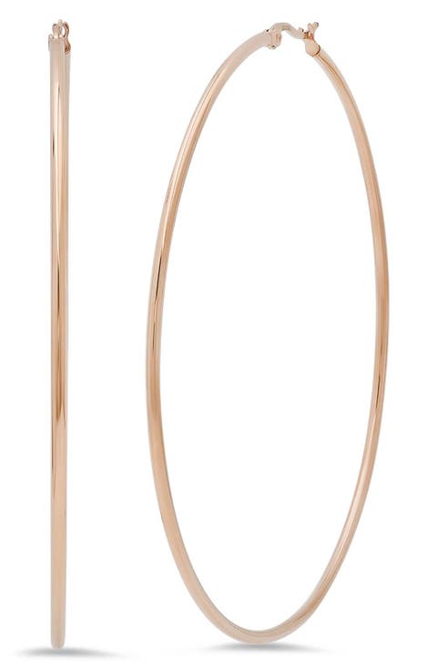 18k Rose Gold Plated Hoop Earrings
