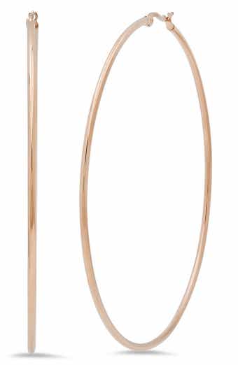 18k Rose Gold Plated Hoop Earrings
