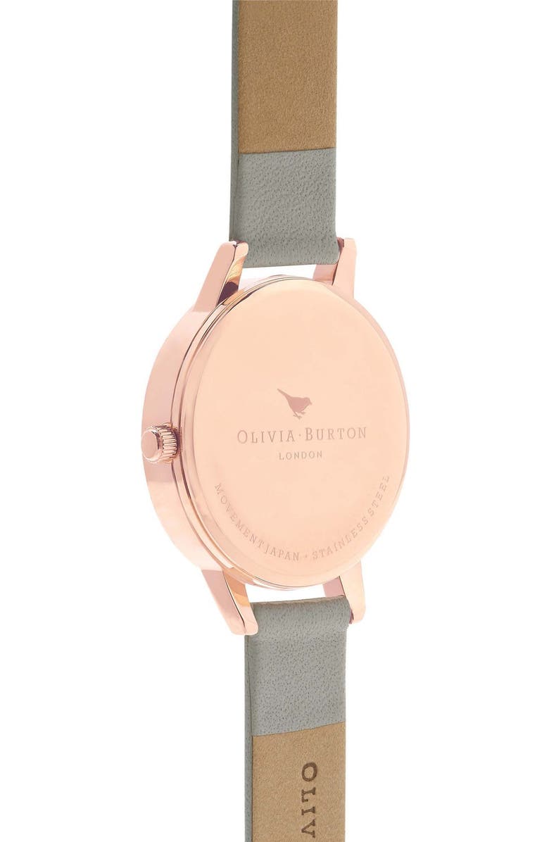 Olivia Burton Lace Detail Leather Strap Watch, 30mm, Alternate, color,