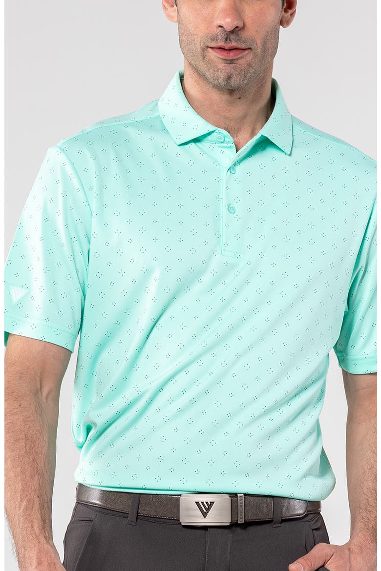 Detect Knit Polo, Main, color, BEACH GLASS/ CHARCOAL