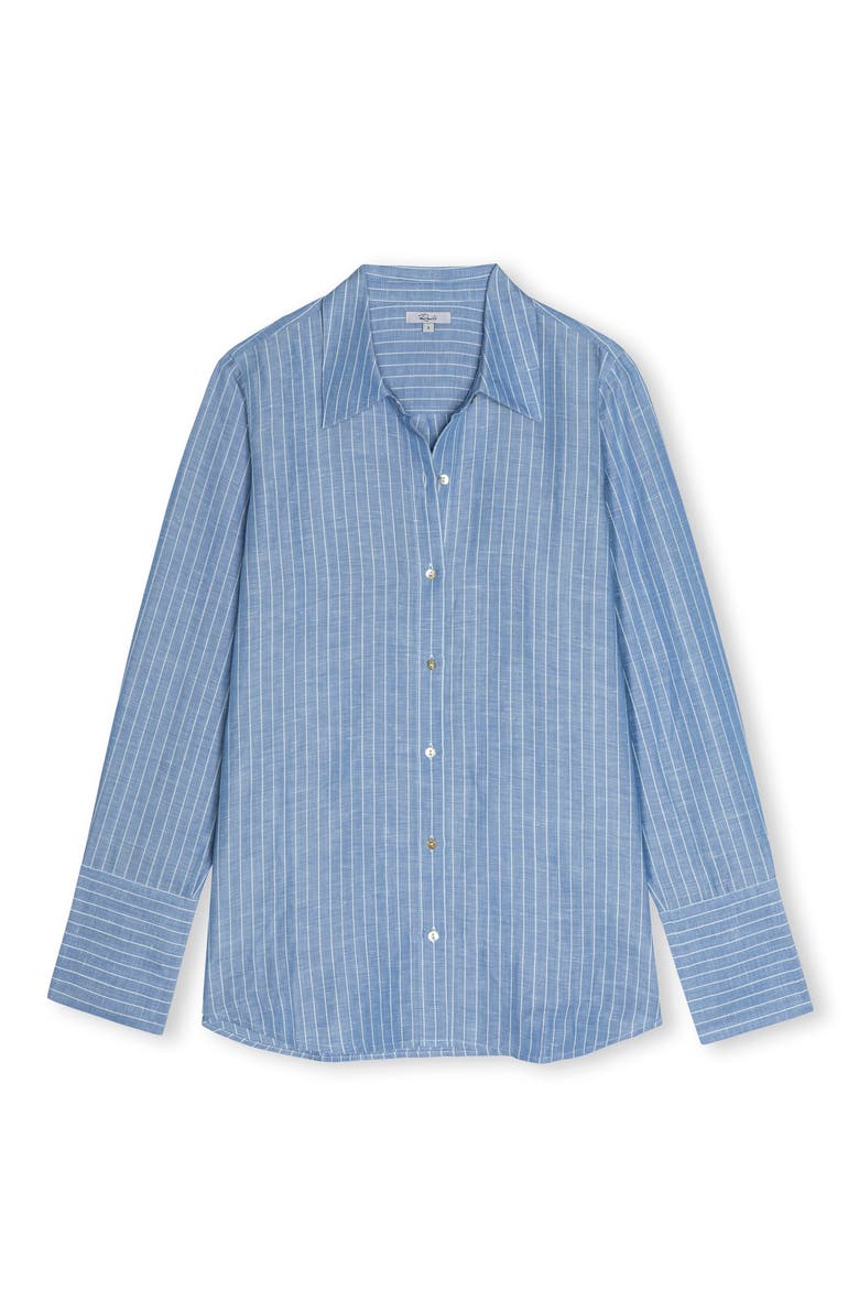 Knox Linen Blend Button-Up Shirt, Alternate, color, AVALON STRIPE