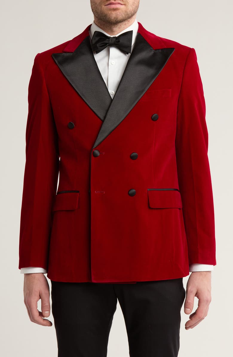 T.R. PREMIUM Slim Fit Velvet Tuxedo Jacket, Main, color,