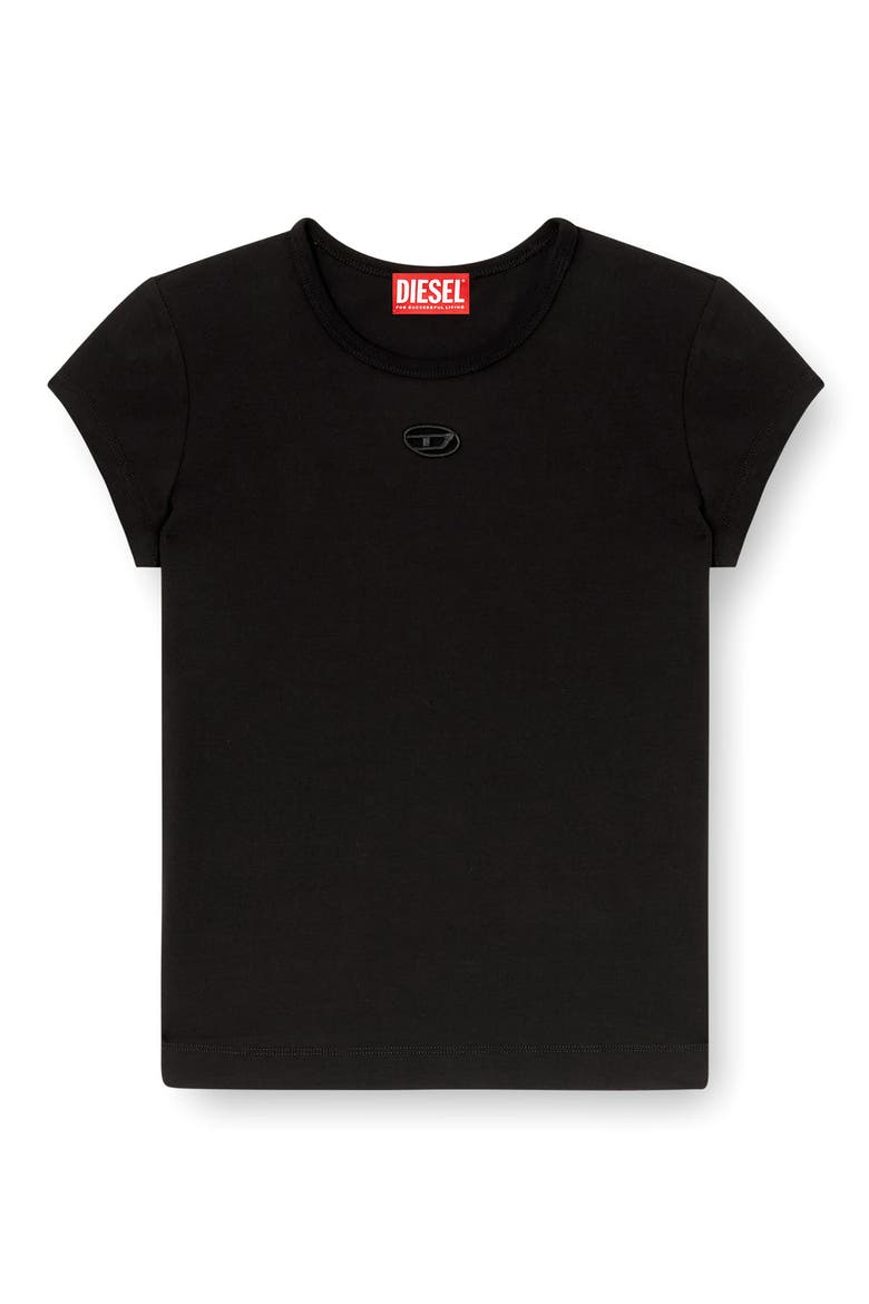 T-Angie-OD Embroidered Oval D Cutout T-Shirt, Alternate, color, DEEP/ BLACK