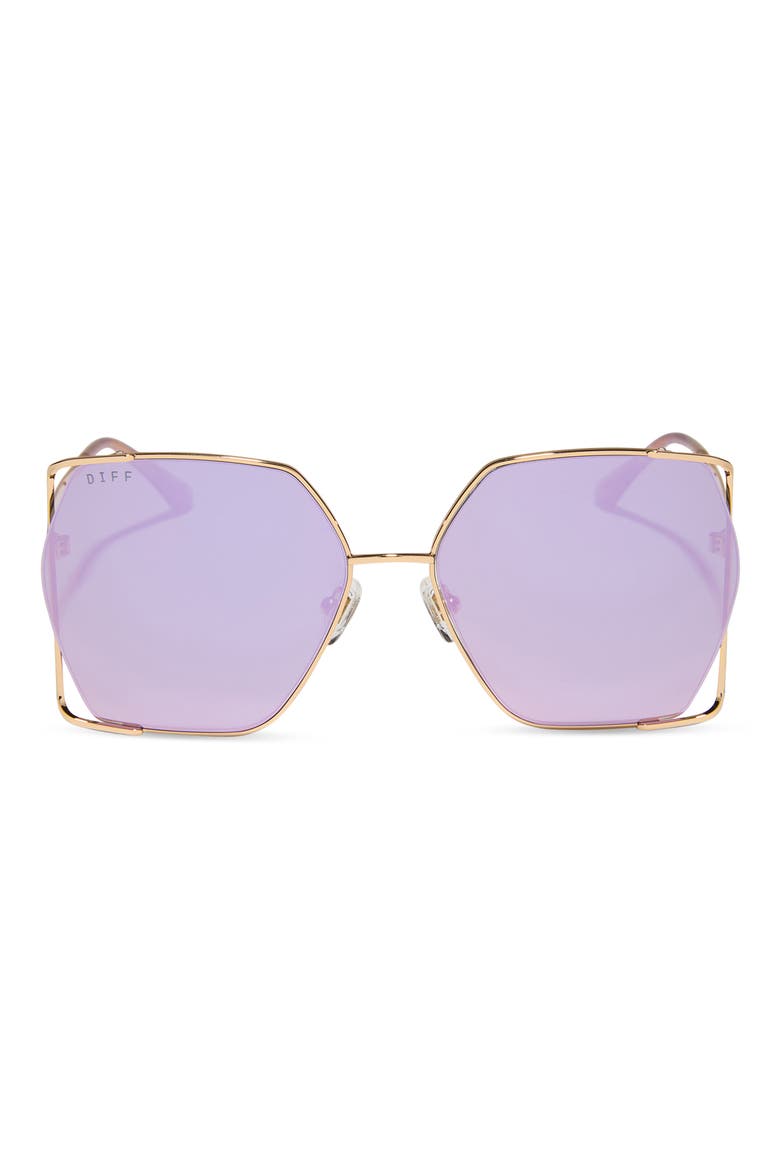 Donna IV 61mm Gradient Square Sunglasses, Main, color, TAUPE MIRROR